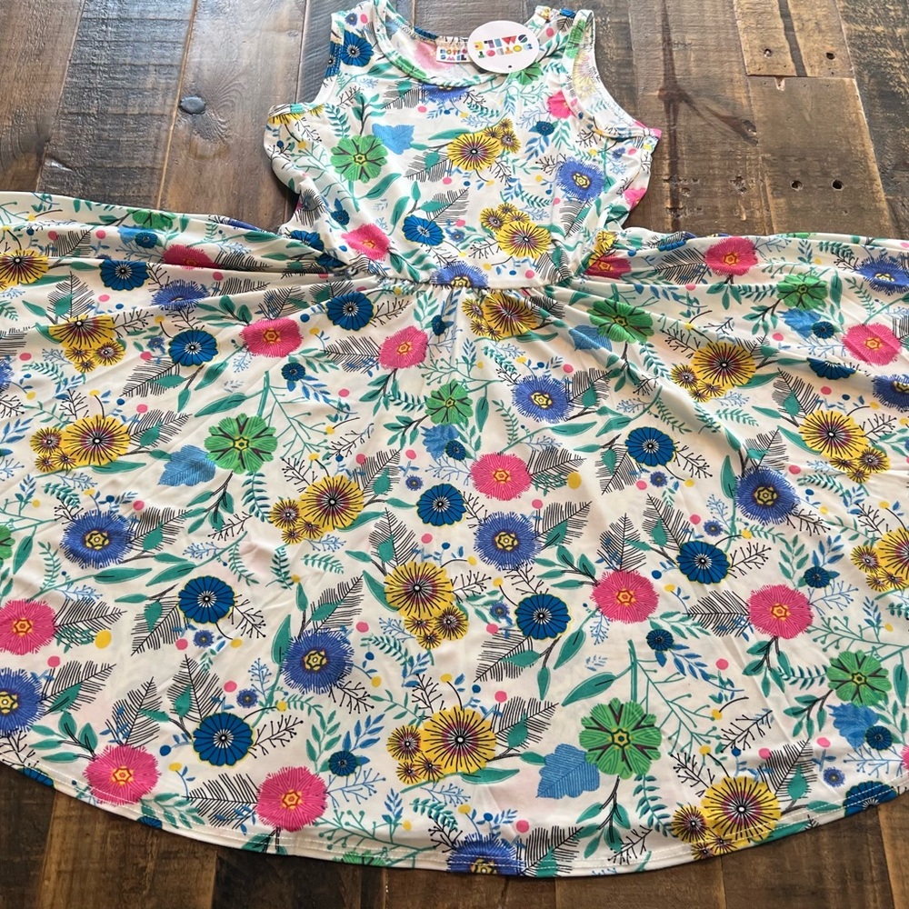 Dot Dot Smile size 7 or 8/10 girls floral tank twirl dress new